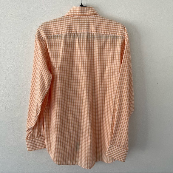 Mens TailorByrd Long-Sleeved Button up checked light orange size large cotton - Picture 9 of 9